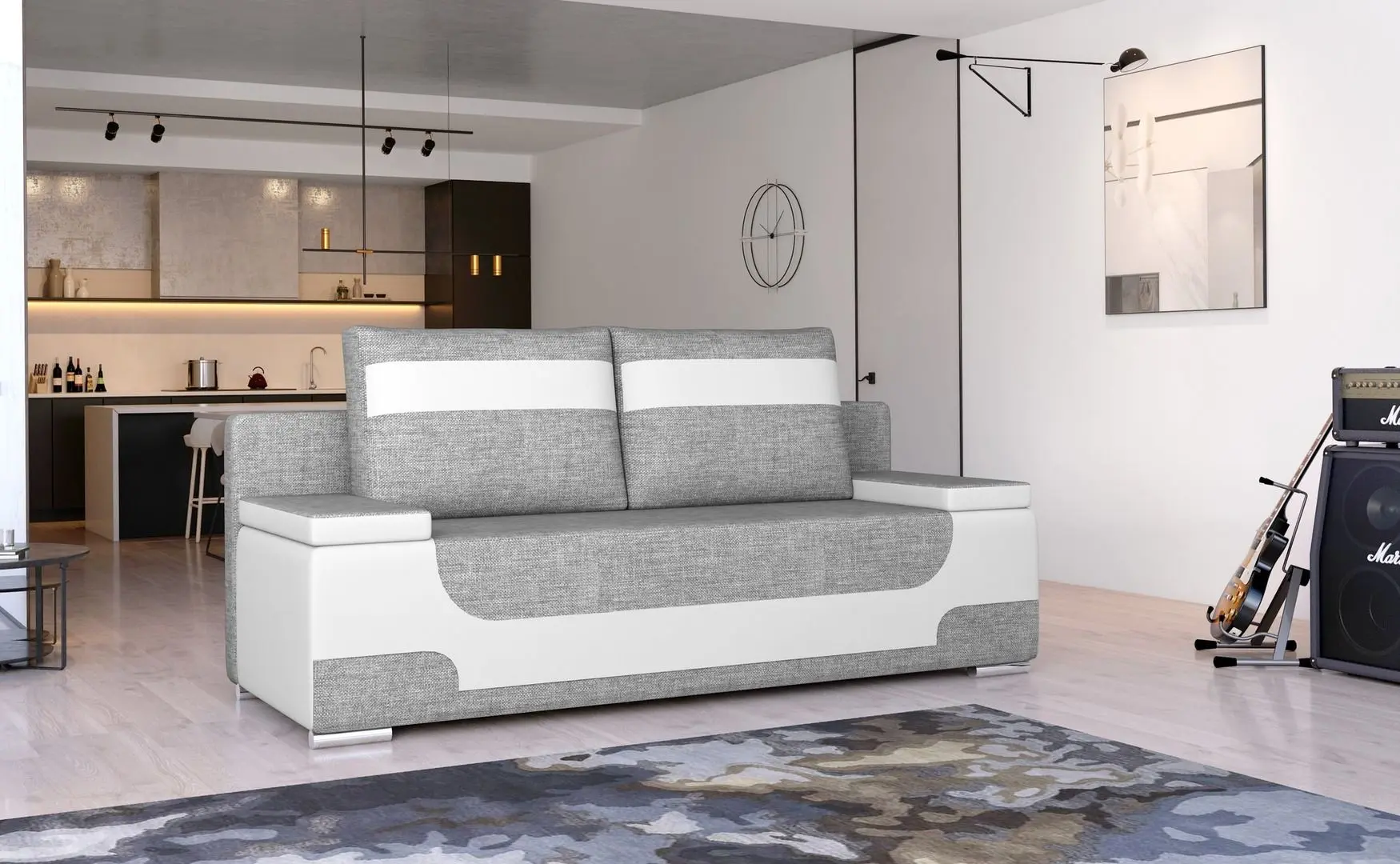 Canapea Eltap Area Berlin 01/Soft 17 (Gray/White)