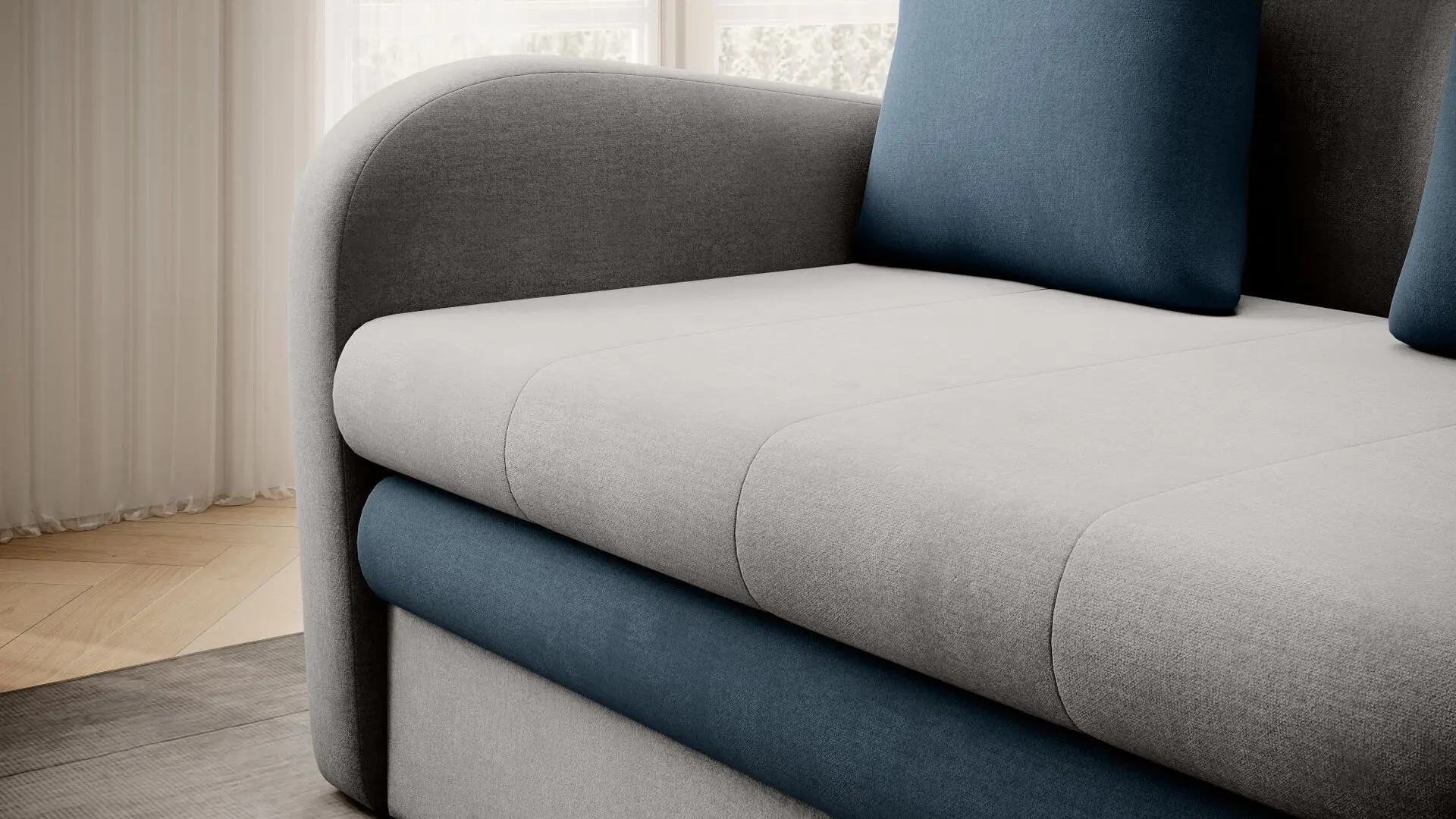 Диван Eltap Ario Nube 3/Monolith 76 (Gray Light/Gray-Blue)