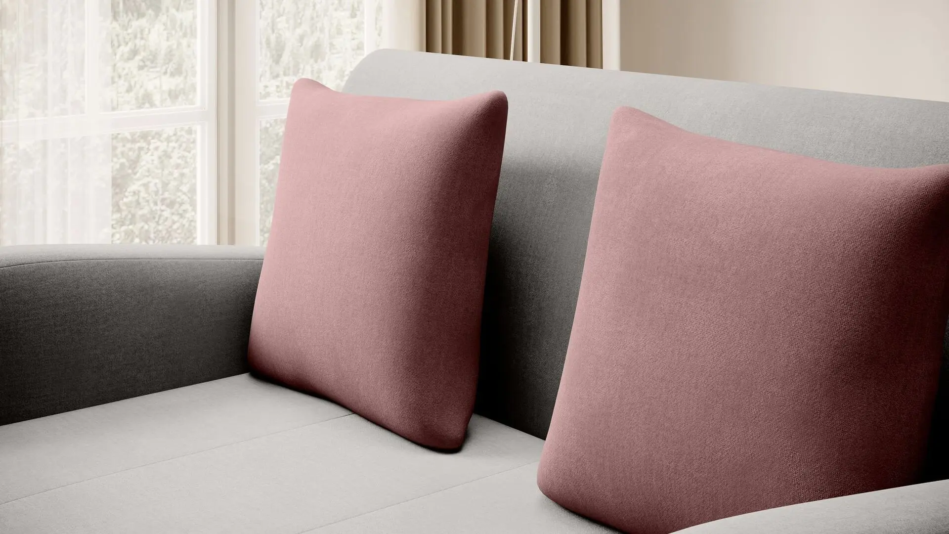 Диван Eltap Ario Nube 3/Nube 24 (Gray Light/Antique Pink)