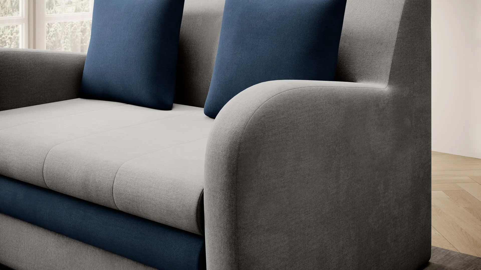 Диван Eltap Ario Nube 3/Nube 40 (Gray Light/Blue)