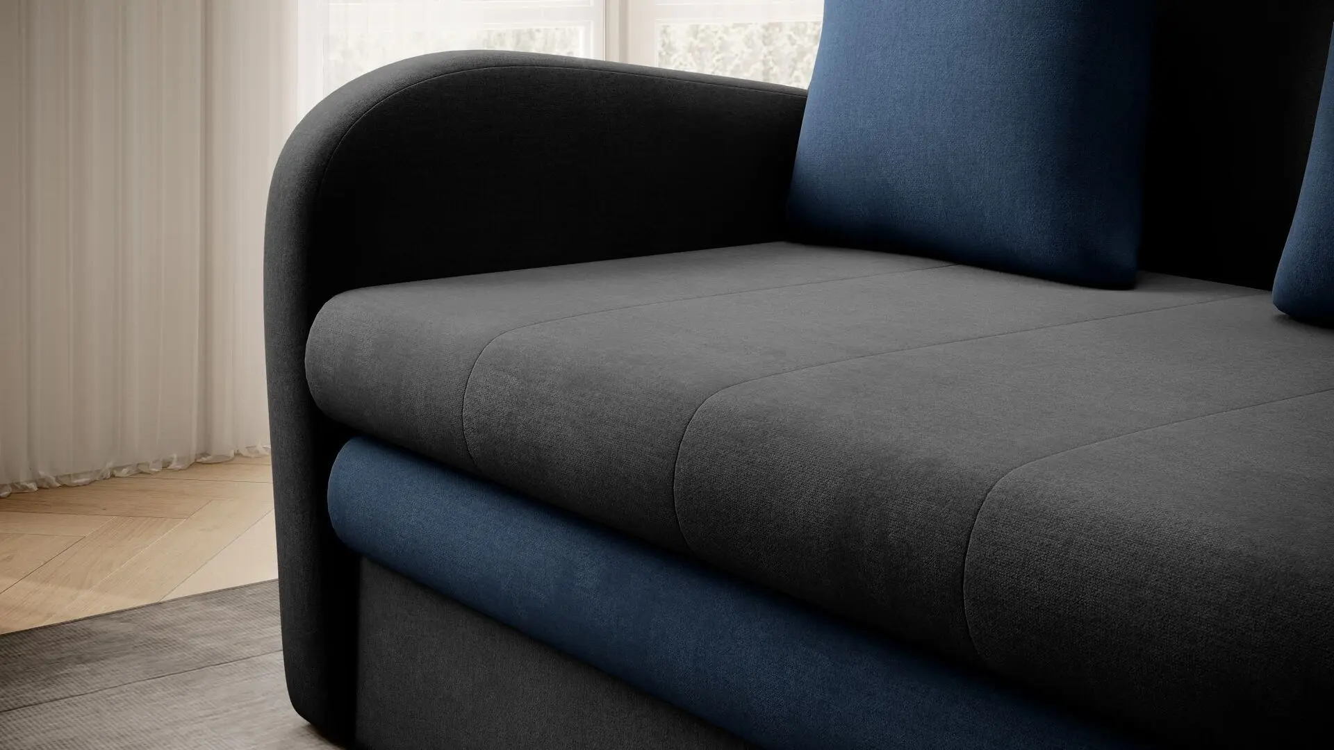 Диван Eltap Ario Nube 6/Nube 40 (Gray Dark/Blue)