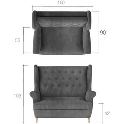 Canapea Eltap Aros 2F Omega 68 (Yellow) Thumb