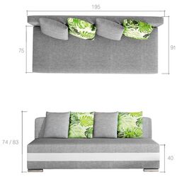 Диван Eltap Calia Sawana 80/Soft 17/Botanical 80 (Blue/White) Thumb