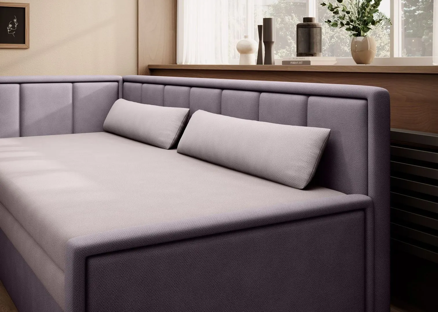 Canapea Eltap Fulgeo Left Poco 101/Poco 41 (Pink Powder/Purple)