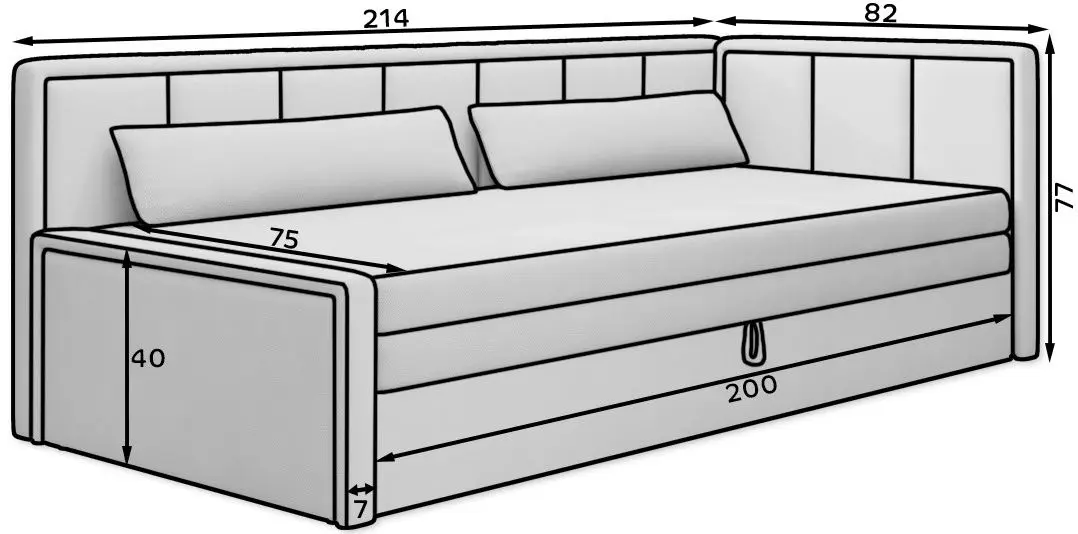 Canapea Eltap Fulgeo Left Poco 101/Poco 41 (Pink Powder/Purple)