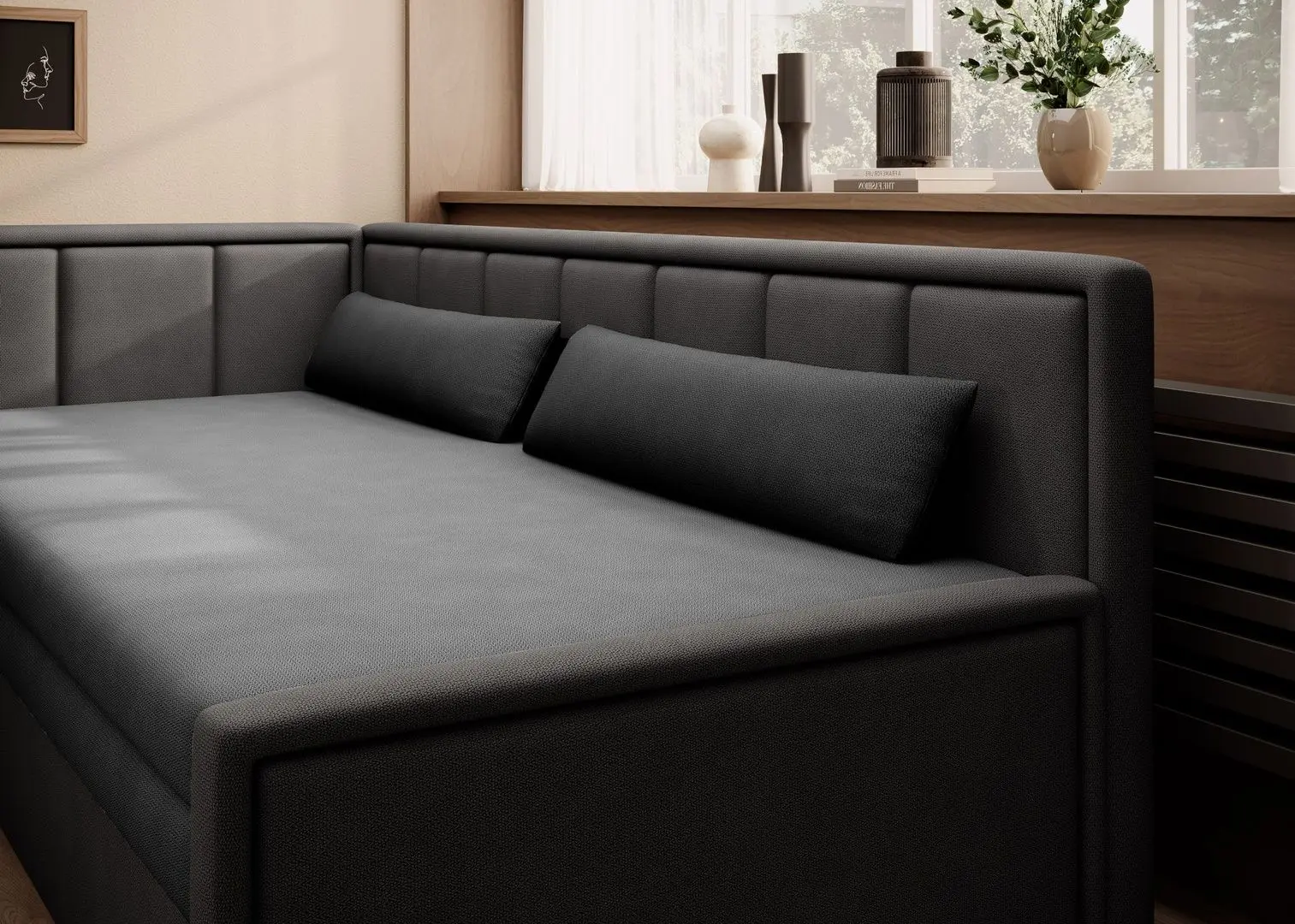 Диван Eltap Fulgeo Left Poco 4/Poco 10 (Gray/Black)