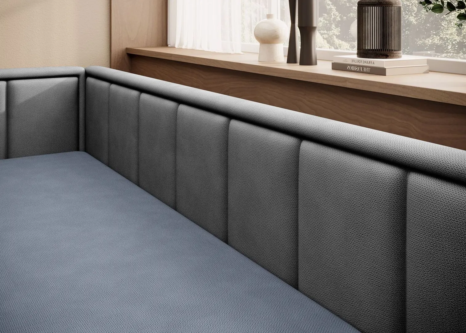 Canapea Eltap Fulgeo Left Poco 40/Poco 4 (Blue/Gray)