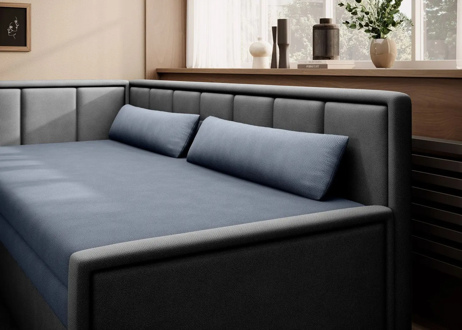 Canapea Eltap Fulgeo Left Poco 40/Poco 4 (Blue/Gray)