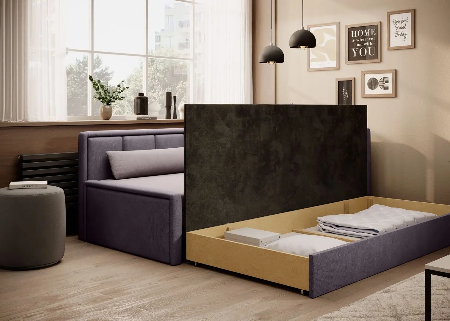 Диван Eltap Fulgeo Right Poco 101/Poco 41 (Pink Powder/Purple)