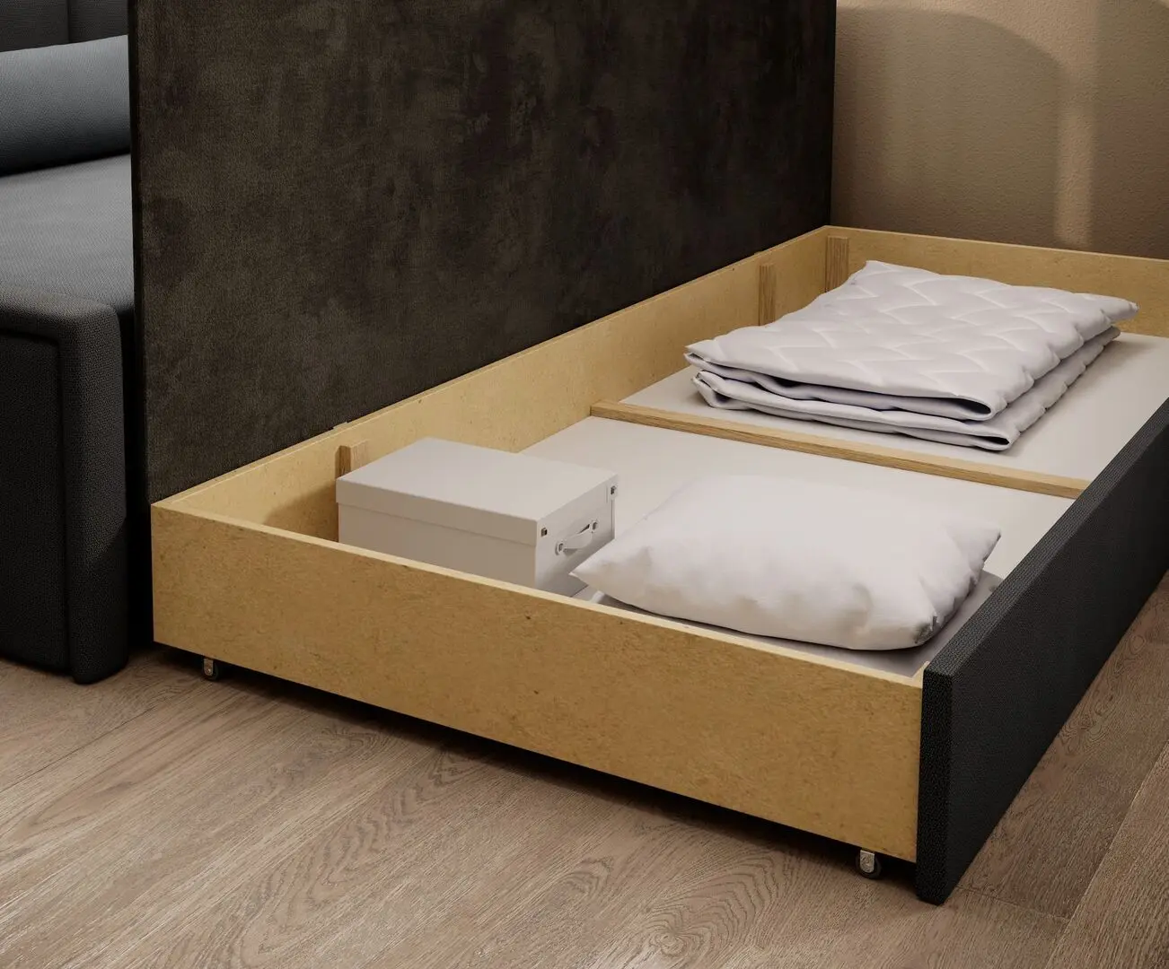 Canapea Eltap Fulgeo Right Poco 4/Poco 10 (Gray/Black)