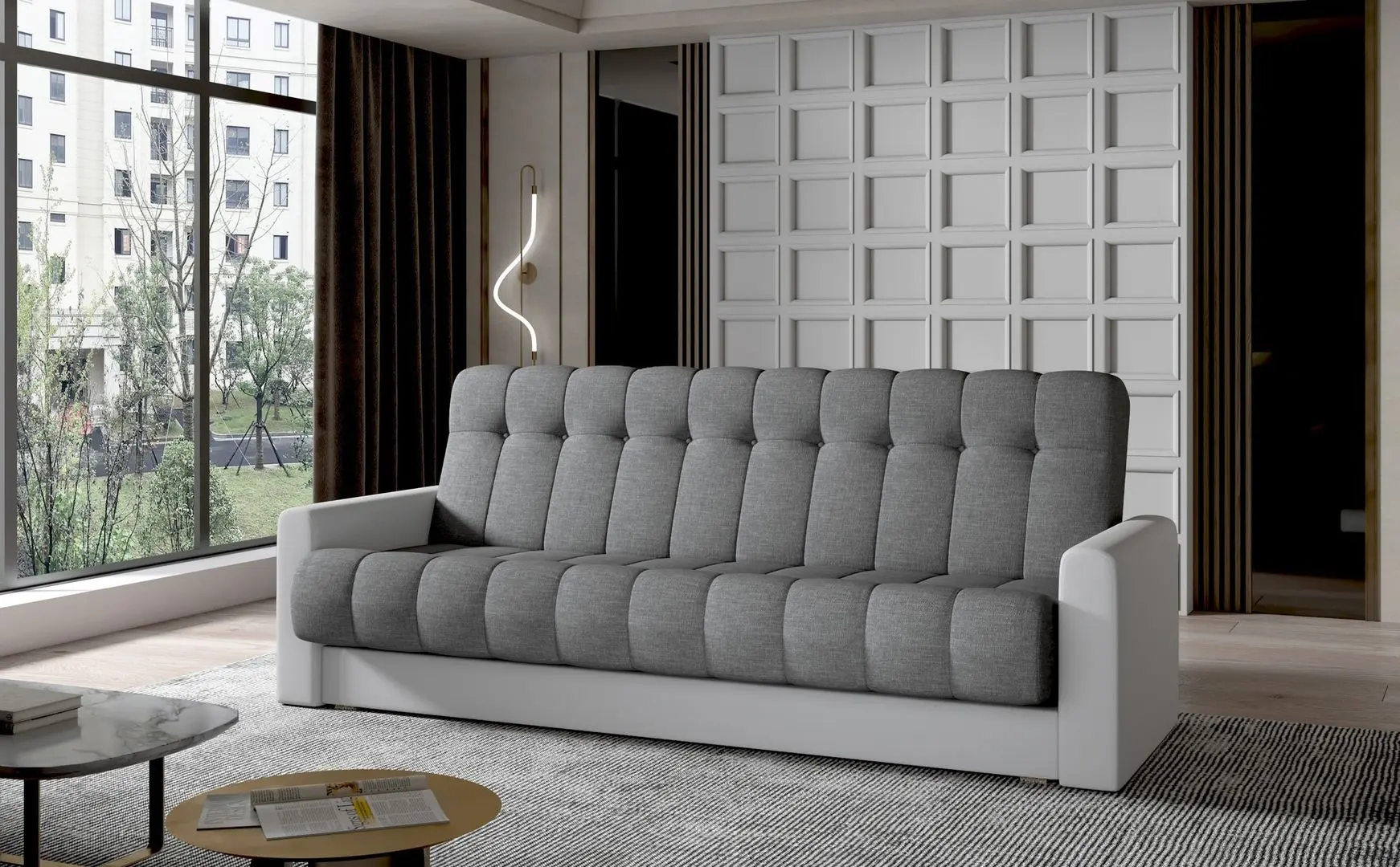 Canapea Eltap Garett Sawana 05/Soft 17 (Dark Gray/White)