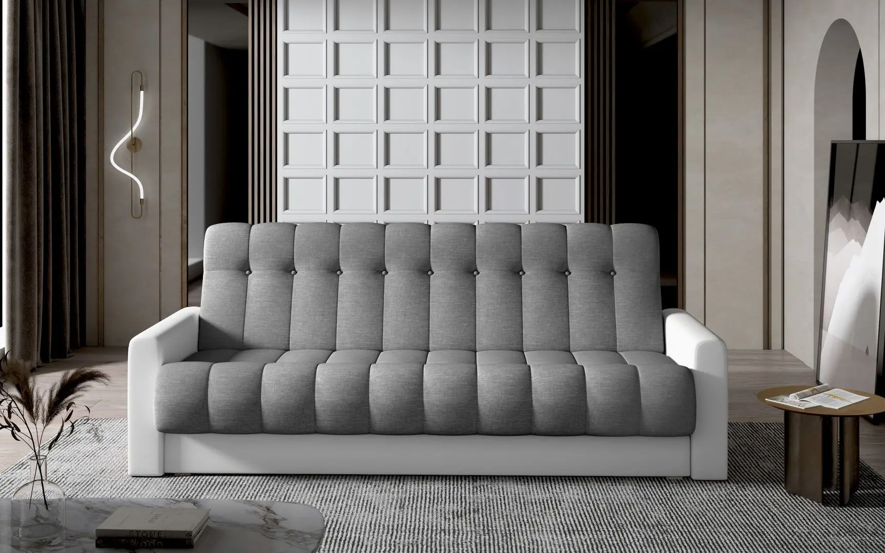 Canapea Eltap Garett Sawana 05/Soft 17 (Dark Gray/White)