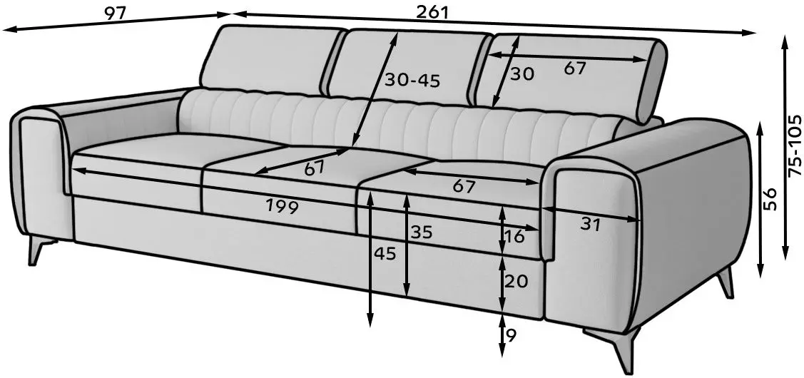 Canapea Eltap Laurence Nube 20 (Bronze-Gray)