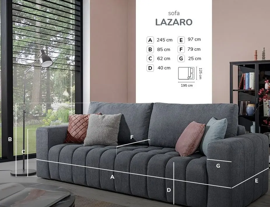 Диван Eltap Lazaro Nube 05 (Graphite)