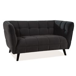 Canapea Signal Castello 2 Velvet (Black/Wenge)