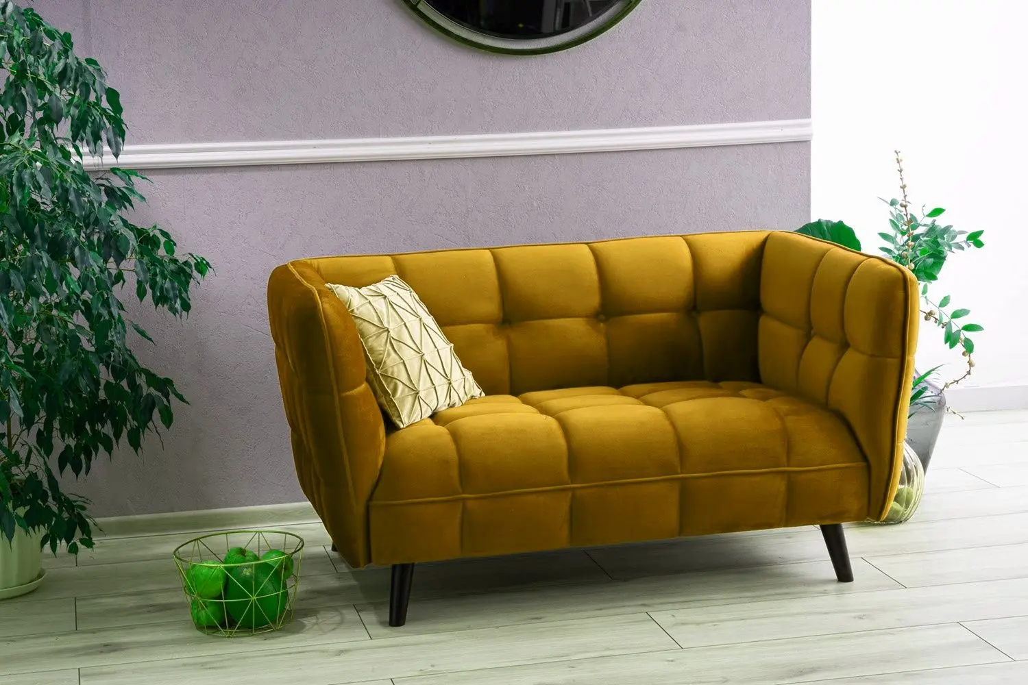 Canapea Signal Castello 2 Velvet (Curry/Wenge)