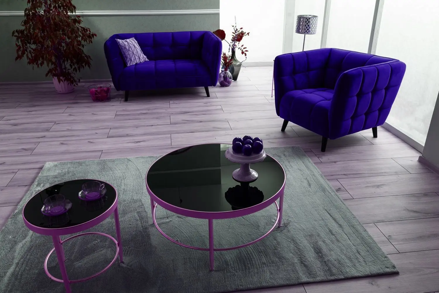 Диван Signal Castello 2 Velvet (Navy Blue/Wenge)