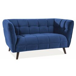 Canapea Signal Castello 2 Velvet (Navy Blue/Wenge)