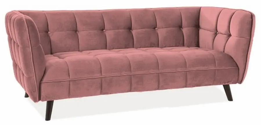 Диван Signal Castello 3 Velvet (Antique Rose/Wenge)