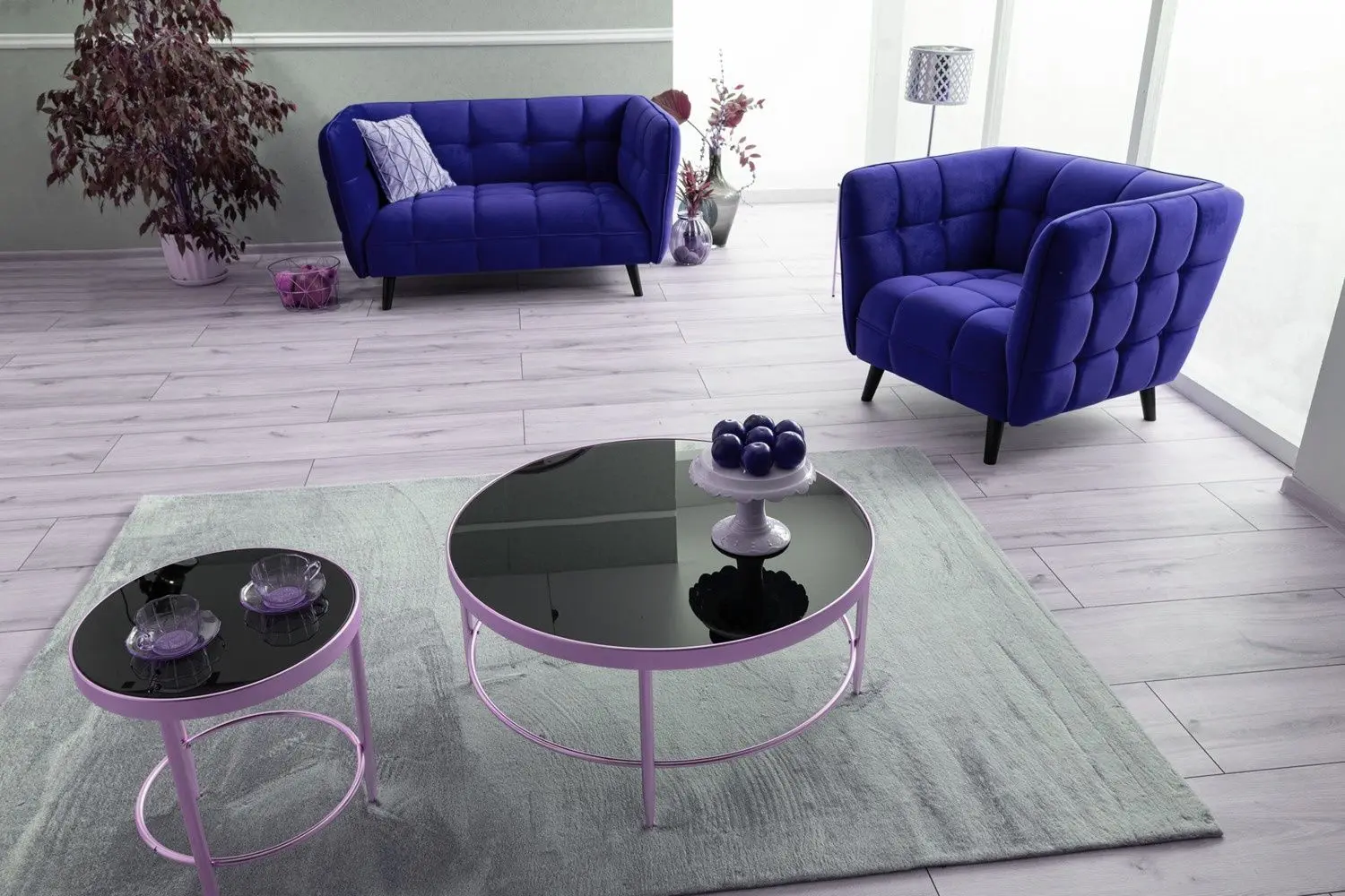 Диван Signal Castello 3 Velvet (Navy Blue/Wenge)