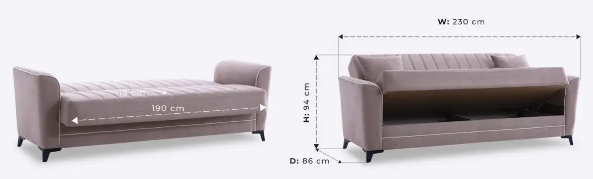 Canapea Fabulous Diana 3-locuri 06-003 (Cappuccino)