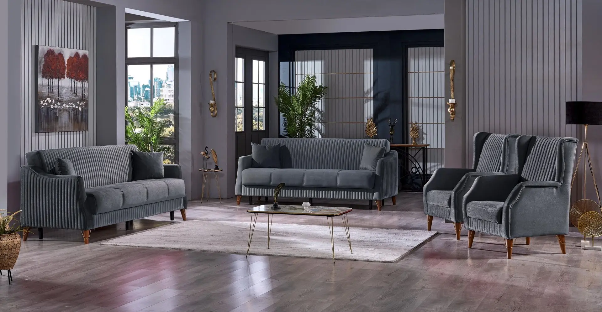 Canapea Fabulous Erciyes 3-locuri 52-103 (Gray)