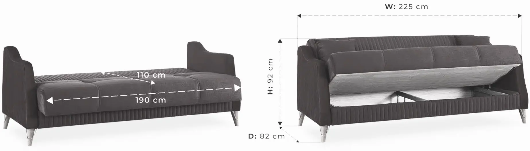 Canapea Fabulous Erciyes 3-locuri 52-103 (Gray)