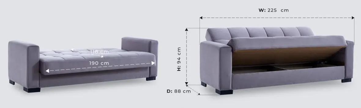 Canapea Fabulous Fer 3-locuri 57-003 (Gray)