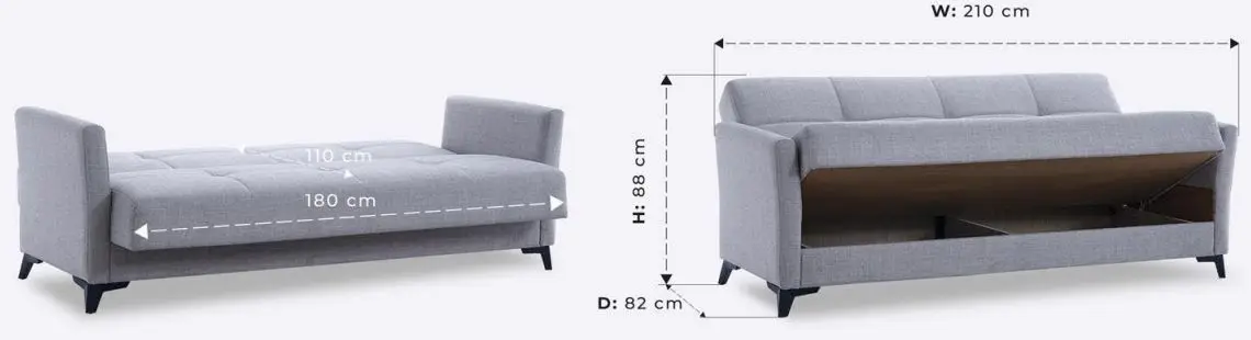 Диван Fabulous Loren 3-местный 51-002 (Gray Light)