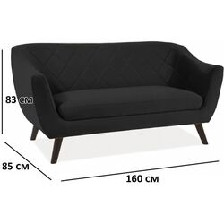 Canapea Signal Molly 2 Velvet (Black/Wenge) Thumb