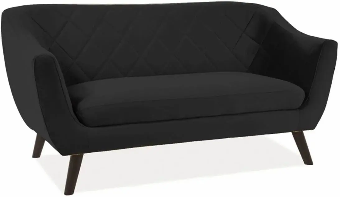Canapea Signal Molly 2 Velvet (Black/Wenge)