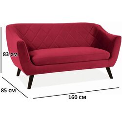 Диван Signal Molly 2 Velvet (Burgundy/Wenge) Thumb