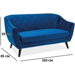 Диван Signal Molly 2 Velvet (Navy Blue/Wenge) Thumb