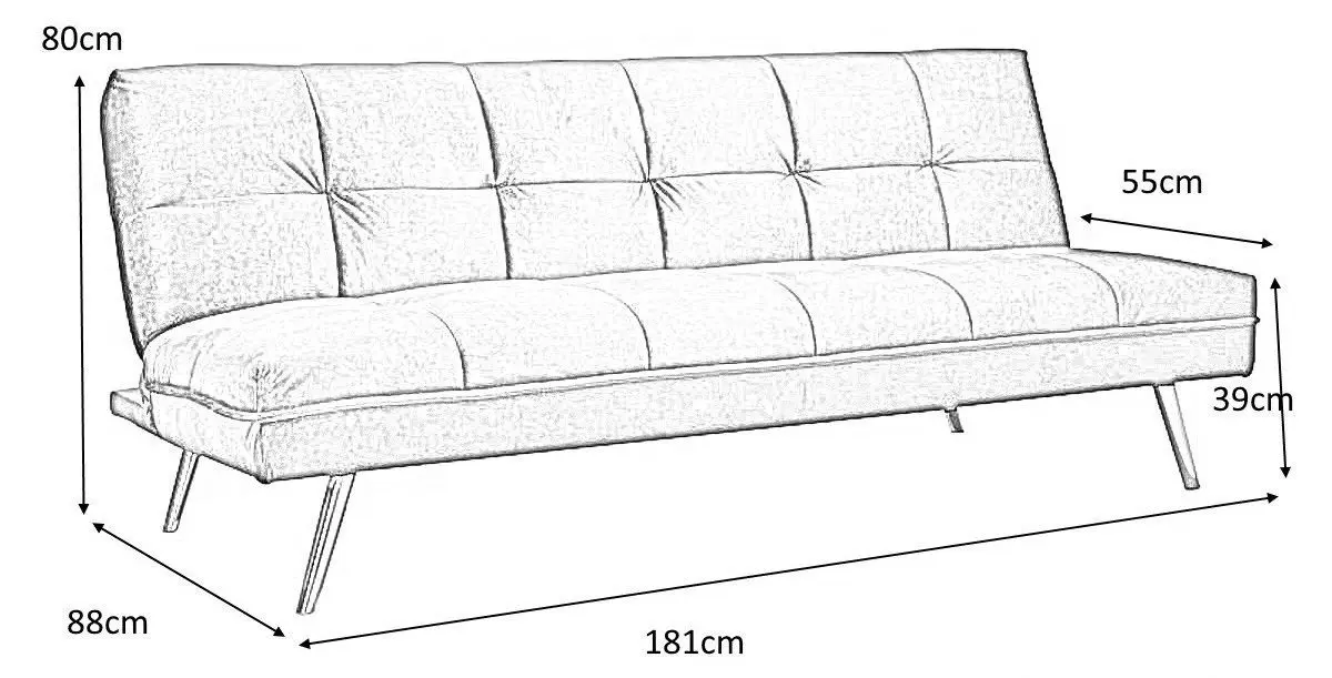 Диван Signal Moritz Velvet (Gray/Gold) - 4