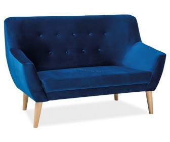 Canapea Signal Nordic 2 Velvet (Navy Blue/Beech)