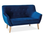 Canapea Signal Nordic 3 Velvet (Navy Blue/Beech)