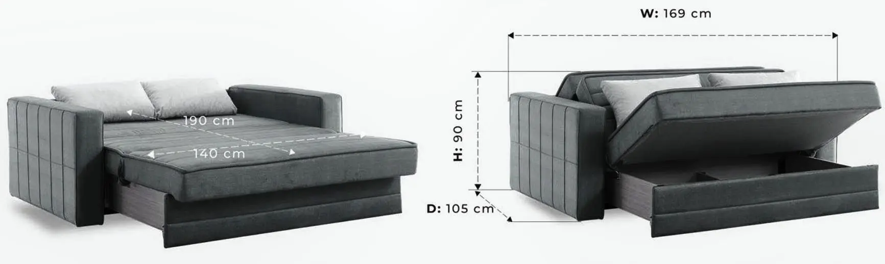 Canapea Fabulous Selena 51-106 (Dark Gray-Green)