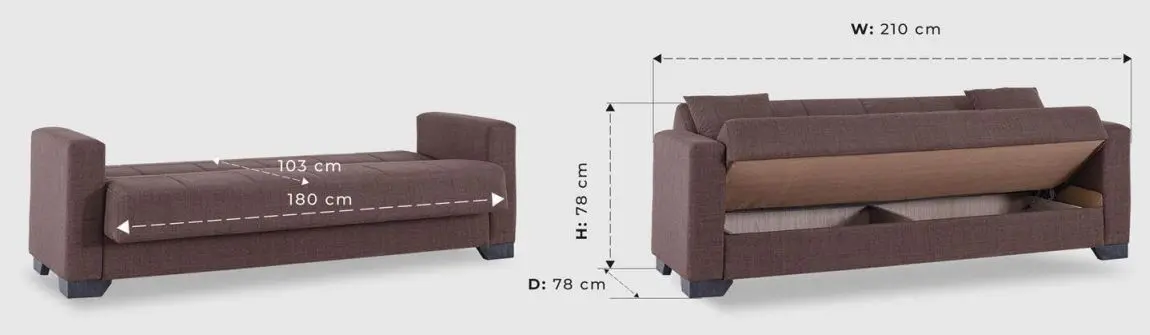 Canapea Fabulous Vermont 3-locuri 67-002 (Brown)