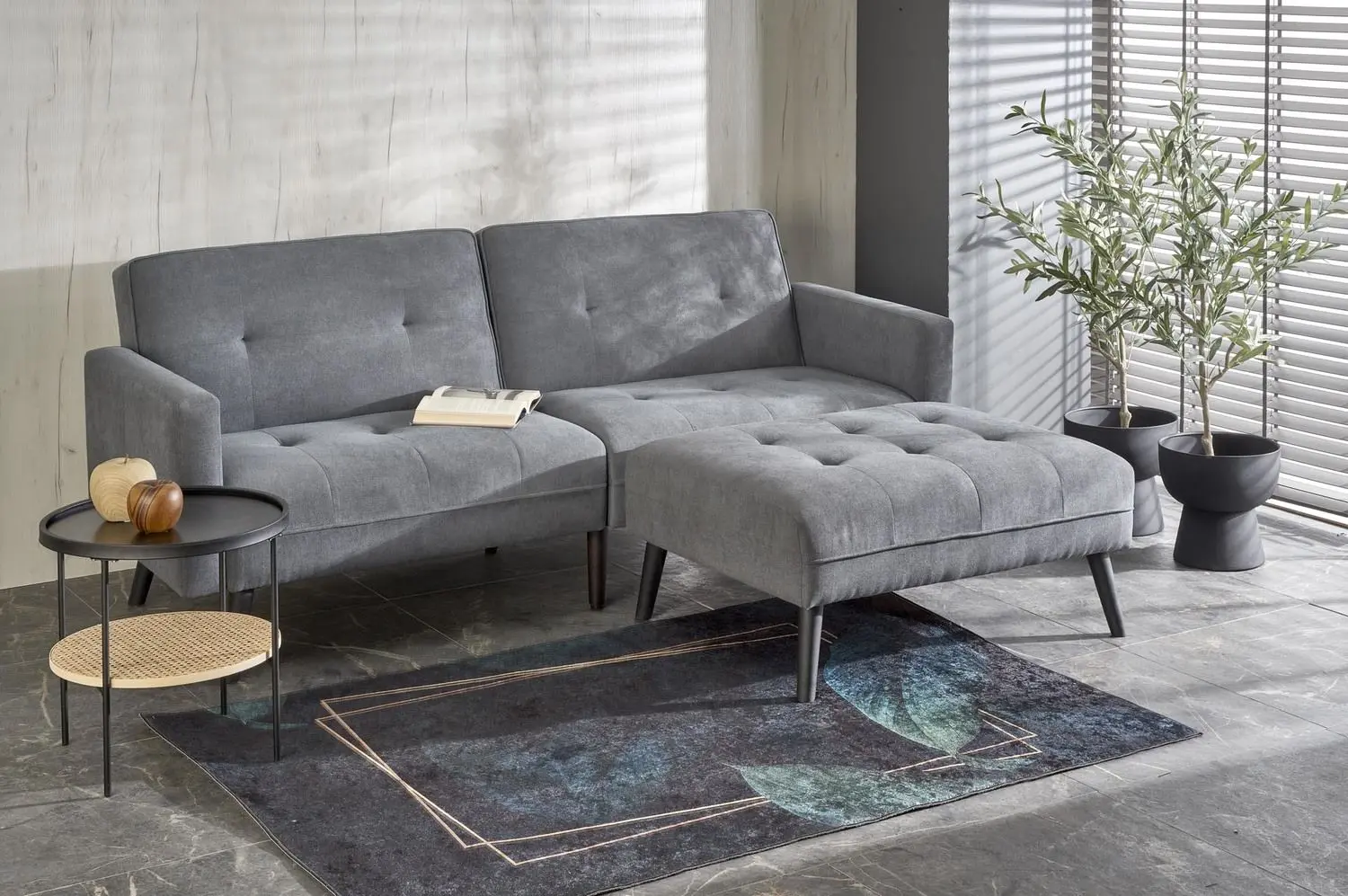 Canapea Halmar Cornelius (Grey/Black)