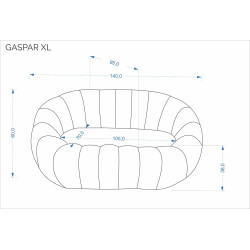 Диван Halmar Gaspar XL (Cream) Thumb