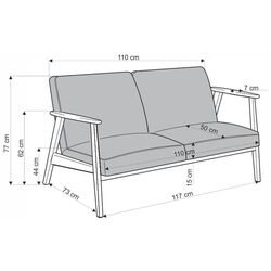 Диван Halmar Milano 2S Castel 15 (Beige/Dark Walnut) Thumb