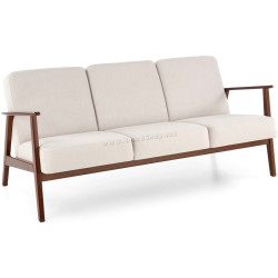 Canapea Halmar Milano 3S Castel 04 (Light Beige/Dark Walnut)