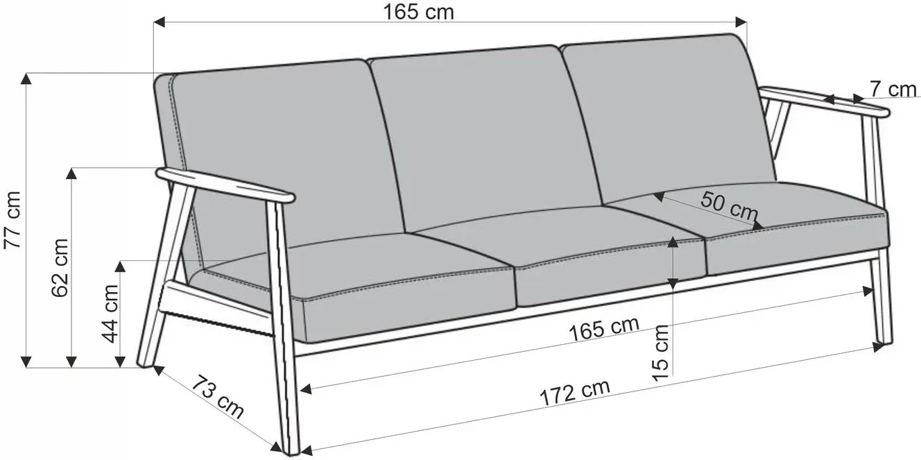 Диван Halmar Milano 3S Castel 93 (Grey/Dark Walnut) - 2