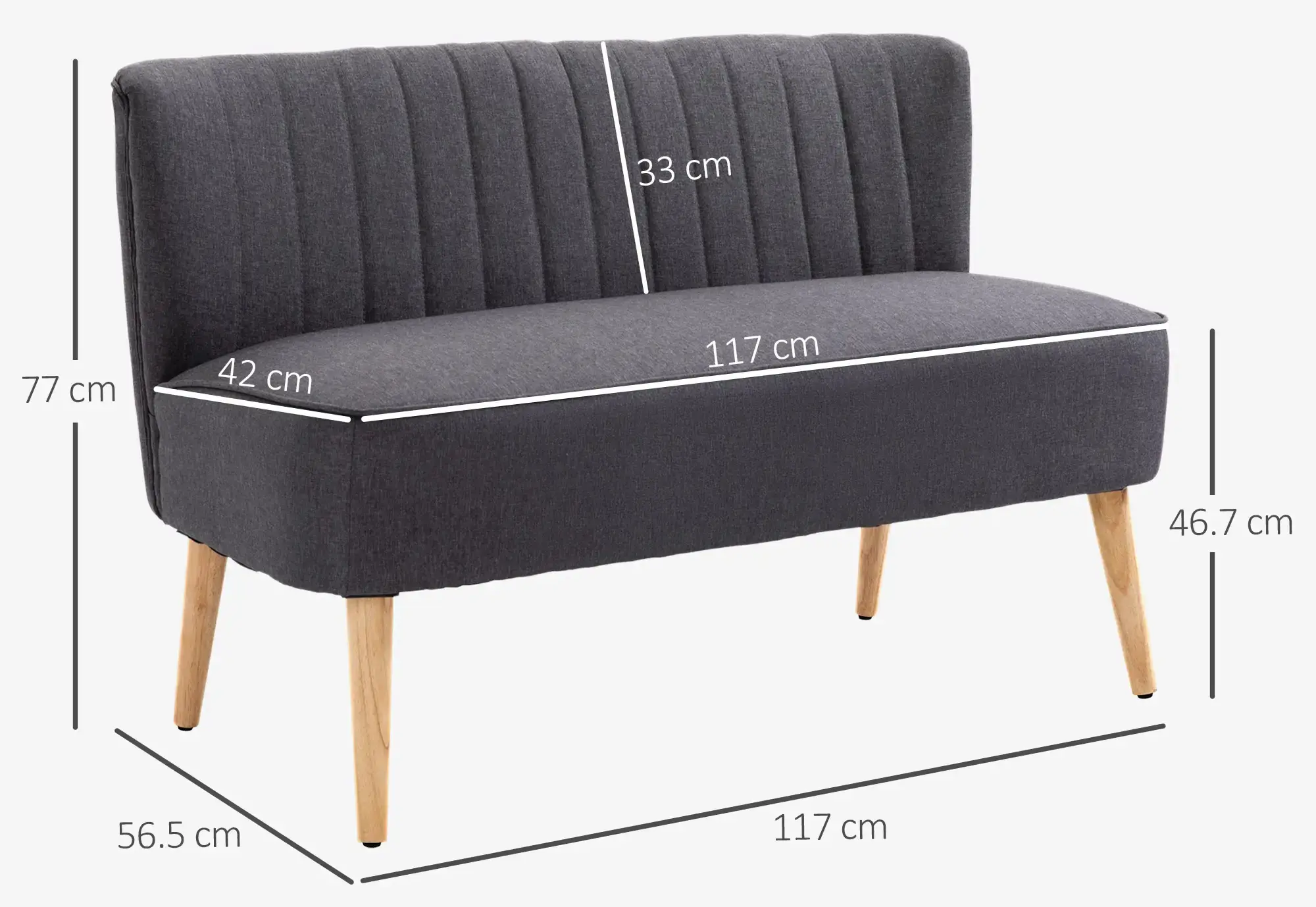 Диван Homcom 833-524V07CG (Dark Grey) - 4