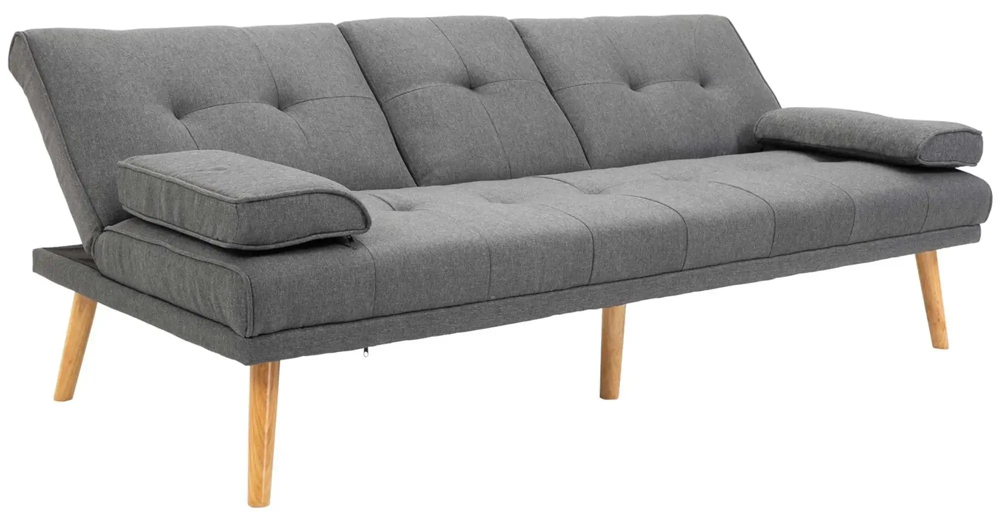 Canapea Homcom 833-663CG 181x77x72 cm (Dark Grey/Oak)