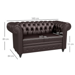 Canapea Homcom 833-709V00DR (Brown) Thumb