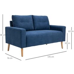 Диван Homcom 833-902BU 145x76x88 cm (Blue/Oak) Thumb