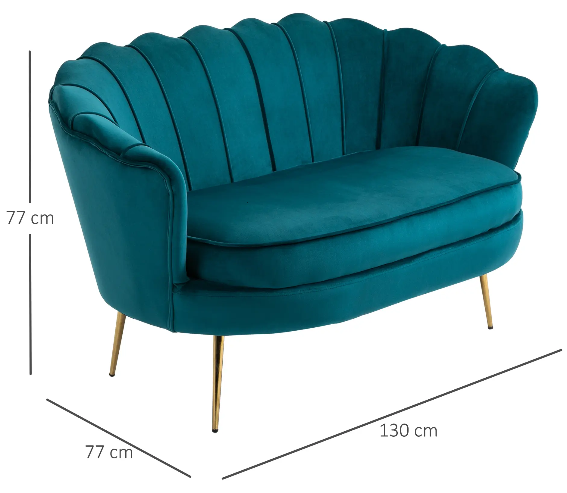 Диван Homcom 833-957 (Turquoise/Gold) - 3