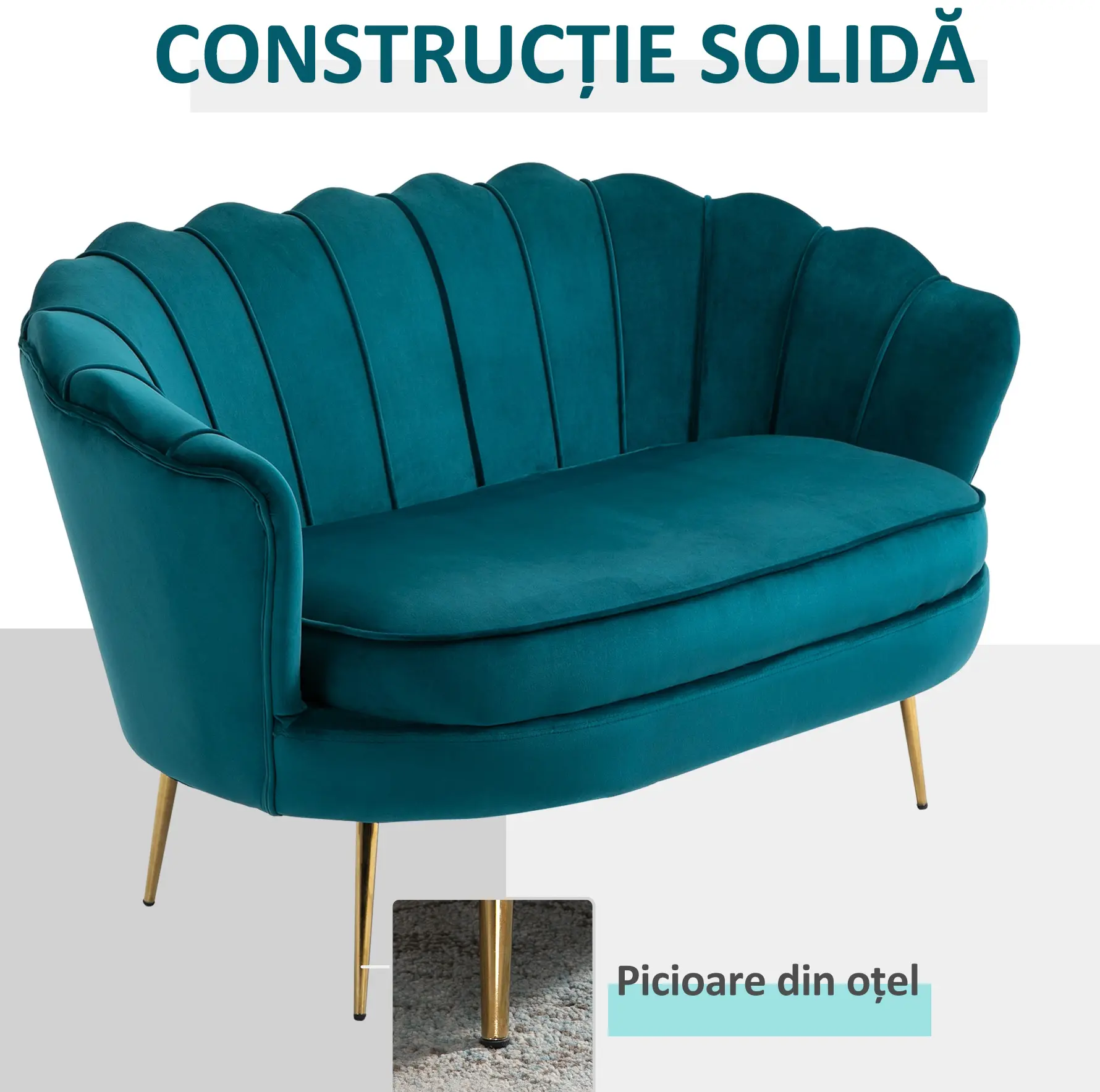 Диван Homcom 833-957 (Turquoise/Gold) - 4