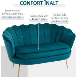 Диван Homcom 833-957 (Turquoise/Gold) Thumb